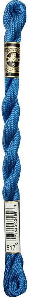 Dmc Perlegarn - Nr. 5 - Blå - 517 - 300 M - 12x25 M