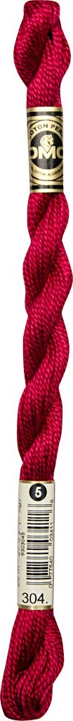 Dmc Perlegarn - Nr. 5 - Rød - 304 - 300 M - 12x25 M