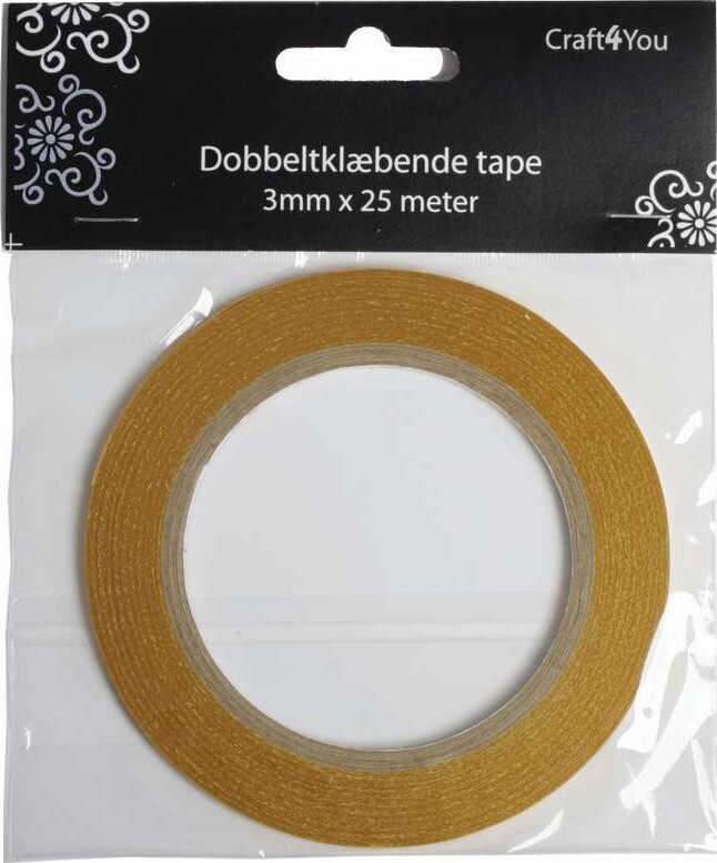 Dobbeltklæbende Tape - 3 Mm - 25 M - Syrefri - Paper Line