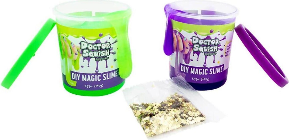 Doctor Squish - Diy Magic Slime - Slim Sæt - Grøn Og Lilla