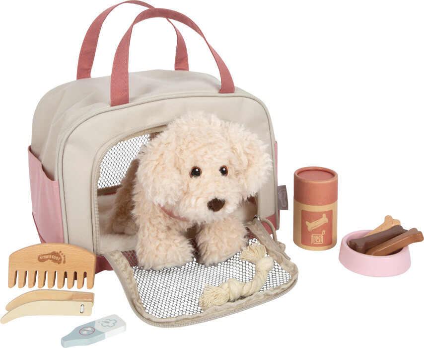 Dog With A Pink Bag And Care Set - Small Foot