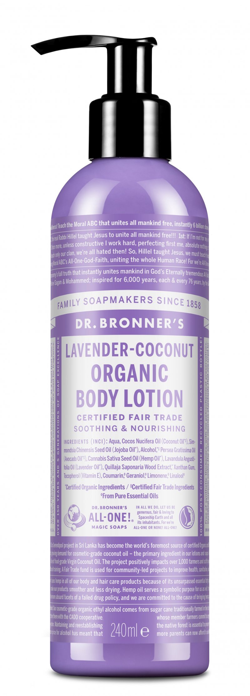 dr bronners Dr. Bronner's - Organic Body Lotion Lavender Coconut 240 Ml