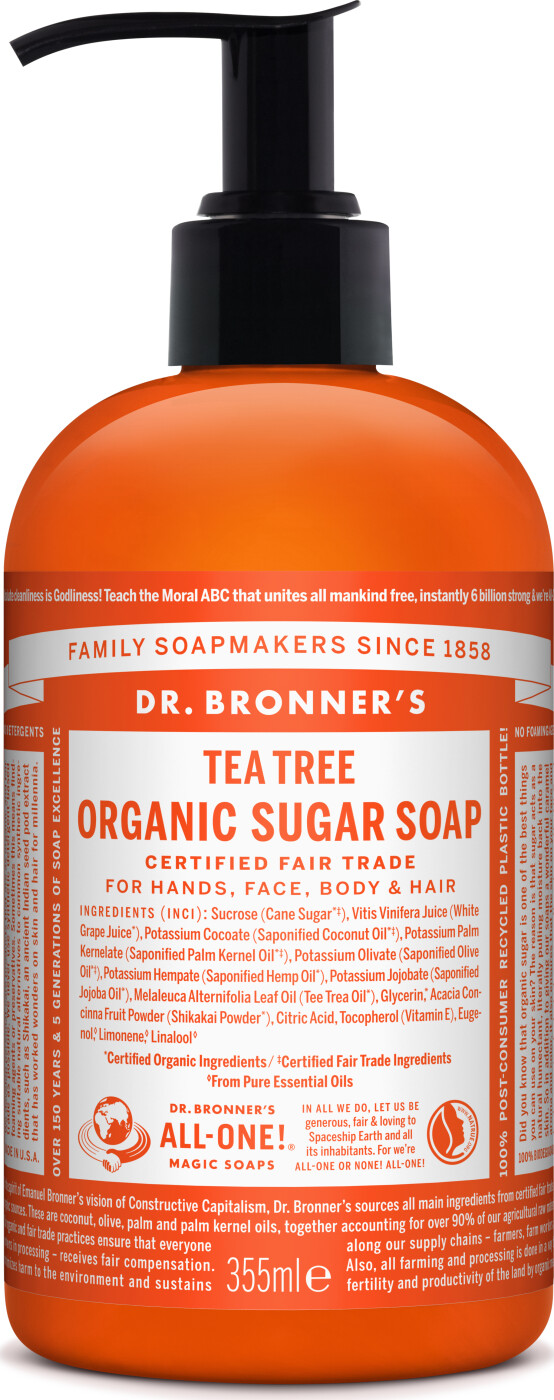 Dr. Bronner's - Organic Sugar Soap - Tea Tree 355 Ml