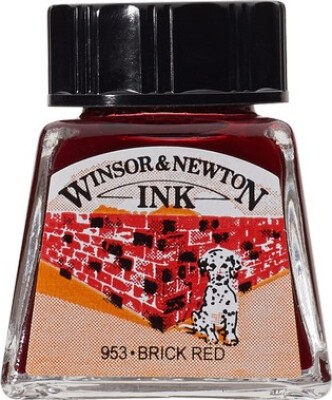 Winsor & Newton - Tegne Blæk - 14 Ml - Brick Rød