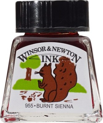 Winsor & Newton - Drawing Ink 14ml Burnt Sienna 074 - 1005074 - Winsor & Newton