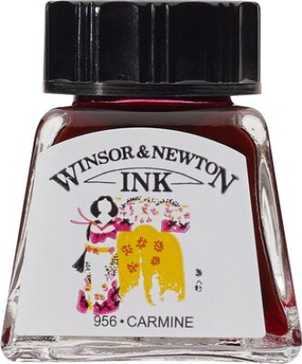 Winsor & Newton - Tegne Blæk - 14 Ml - Carmine Rød