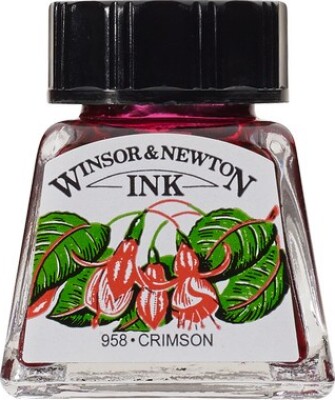 Winsor & Newton - Tegne Blæk - 14 Ml - Crimson Rød