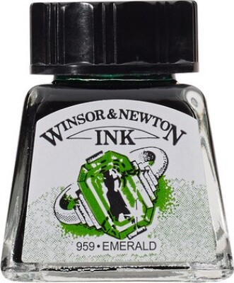 Winsor & Newton - Tegne Blæk - 14 Ml - Smaragd Grøn