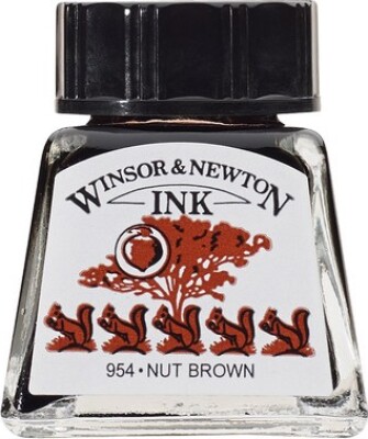 Winsor & Newton - Tegne Blæk - 14 Ml - Nødde Brun