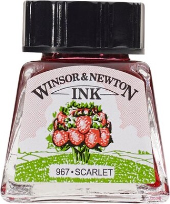 Billede af Winsor & Newton - Tegne Blæk - 14 Ml - Scarlet Rød