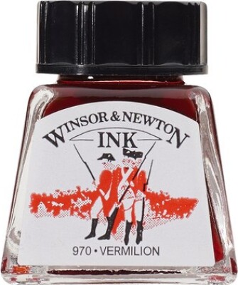 Winsor & Newton - Tegne Blæk - 14 Ml - Vermilion Rød