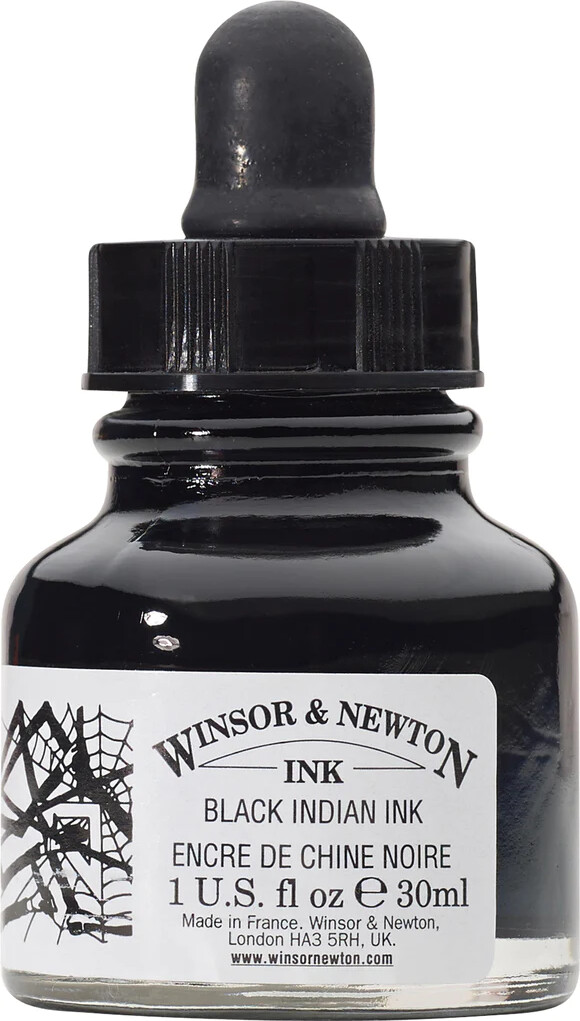 Winsor & Newton - Black Indian Ink 30 Ml - Blæk