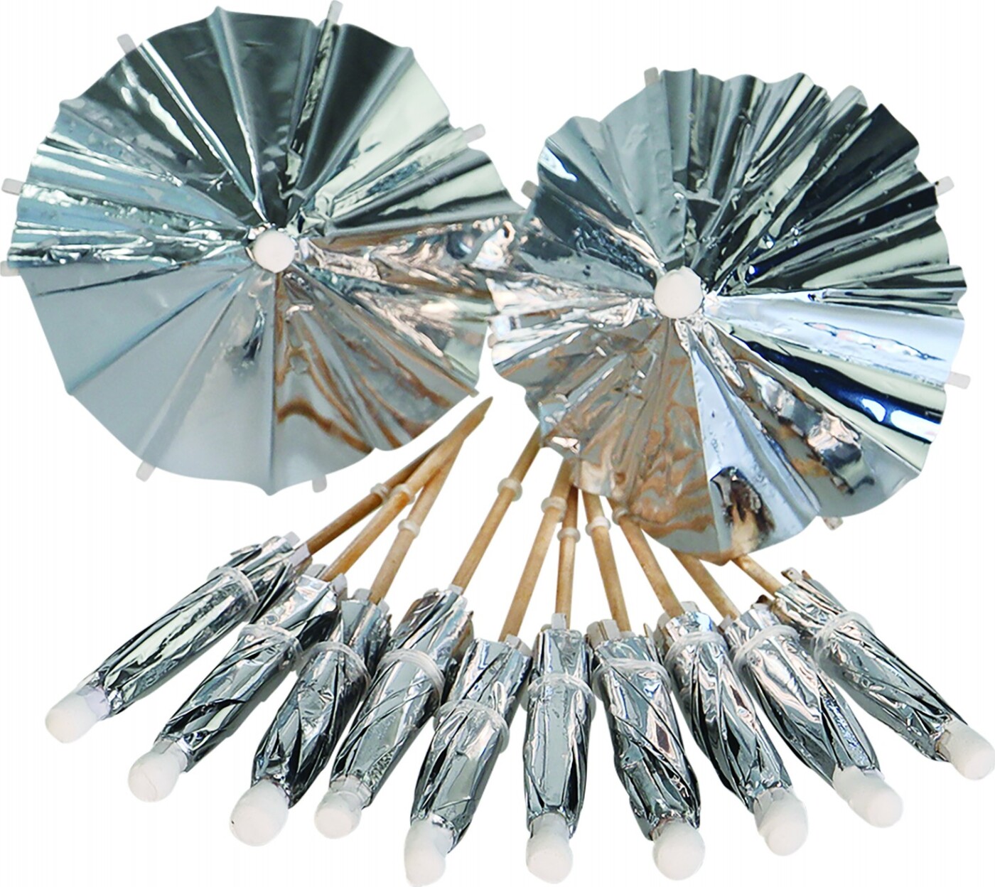 Drinksparasoller - Sølv - 12 Stk - Scanseason