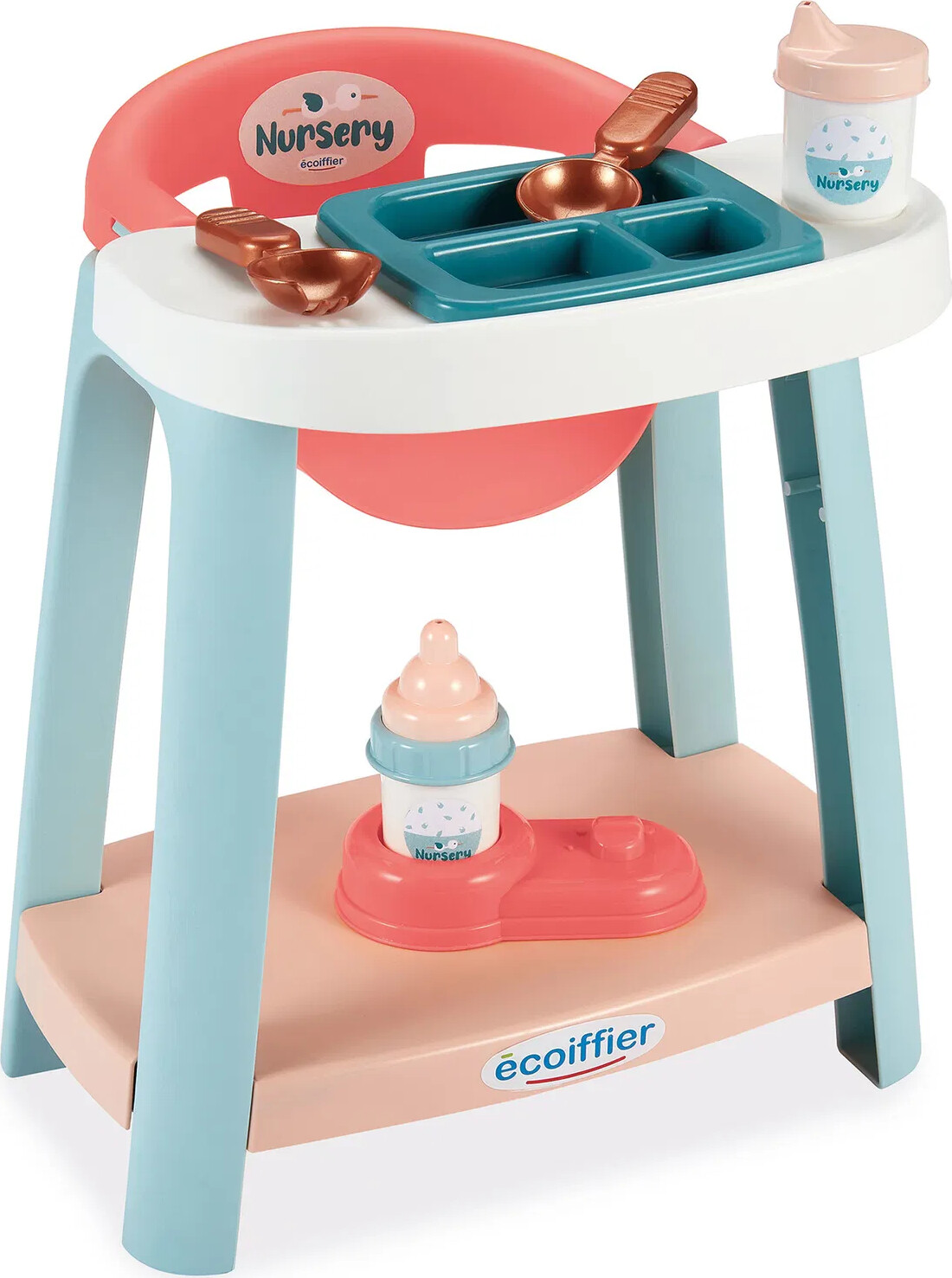 Ecoiffier Nursery - Højstol Til Dukke - 7 Dele