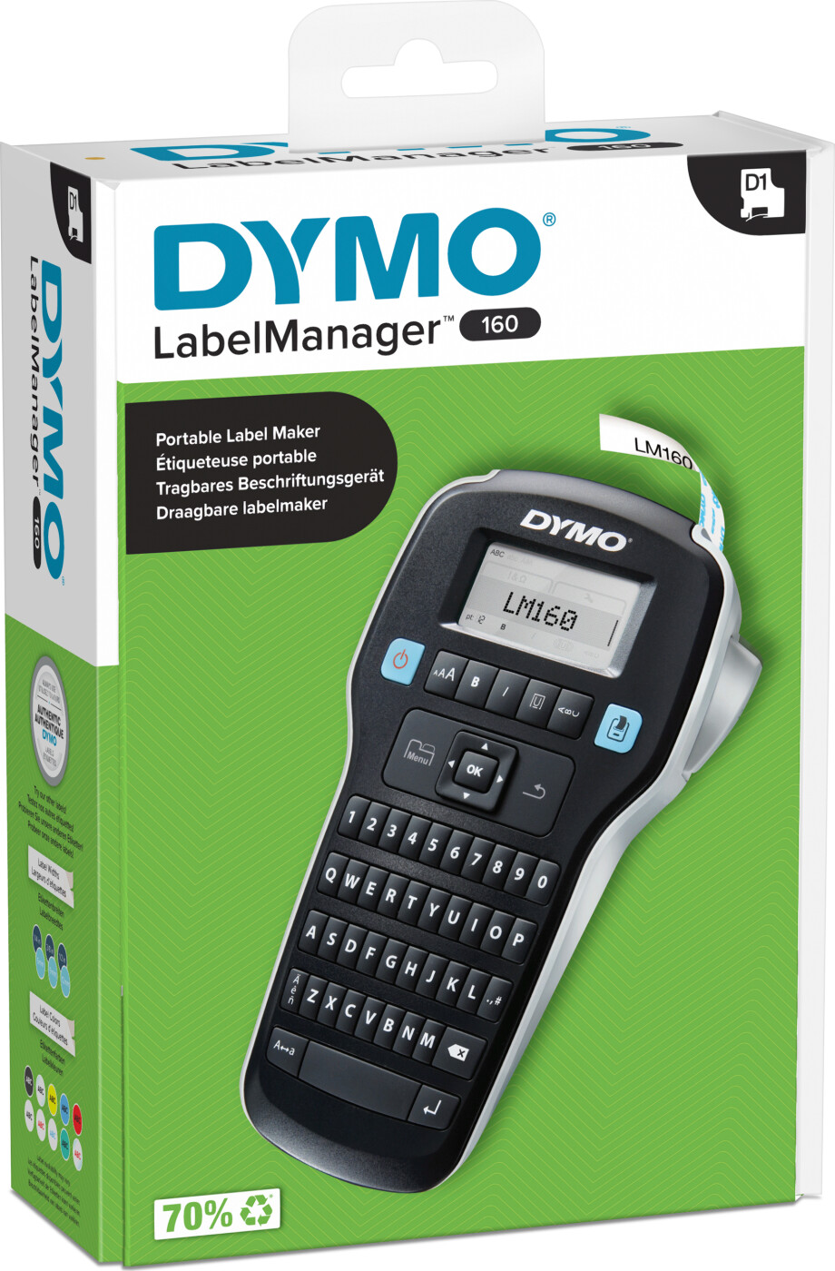 Billede af Dymo Label Manager - Nr. Lm160 - B 9+12 Mm - 1 Stk. hos Gucca.dk