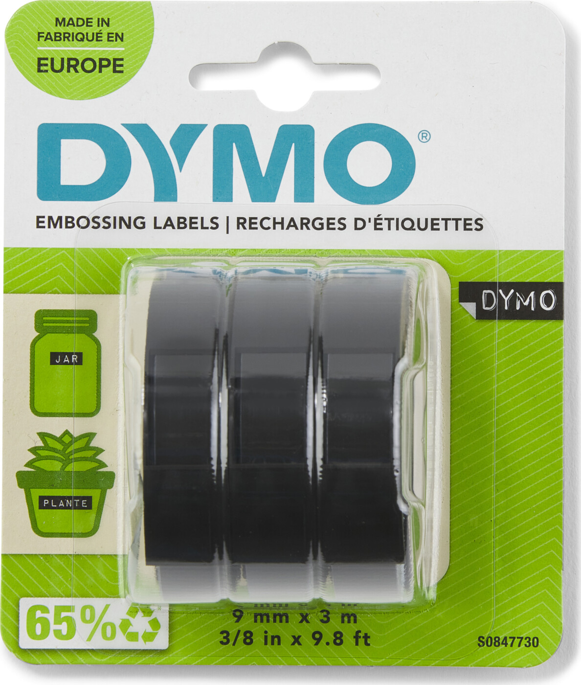 Billede af Dymo - Embossing Labels - 9 Mm X 3 M - 3-pak