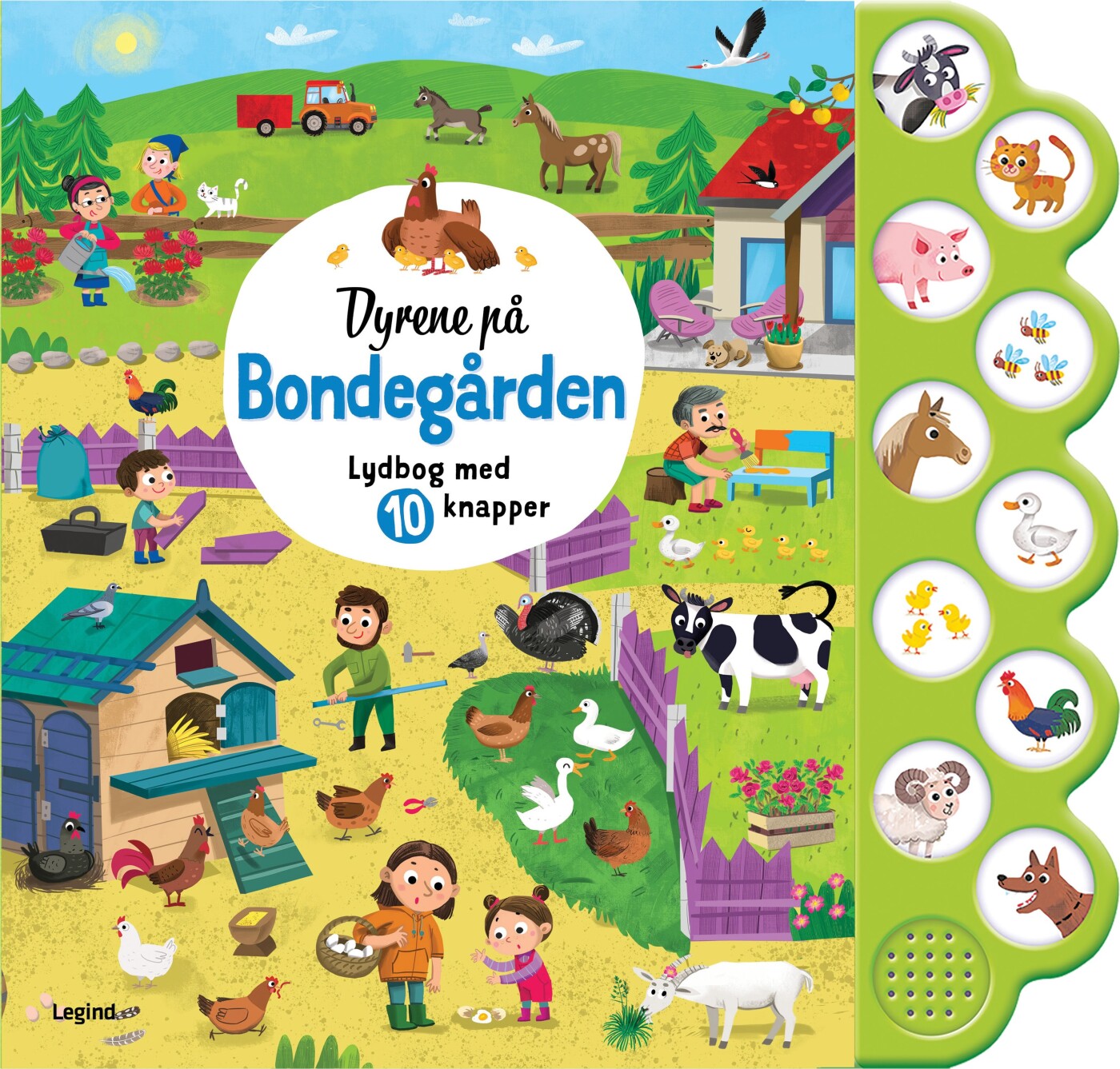 Dyrene På Bondegården - Lydbog Med 10 Knapper - Bog