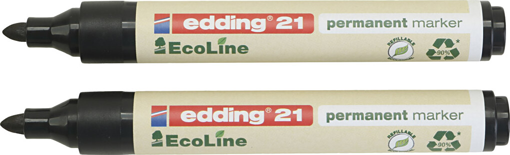Edding Ecoline Marker - Nr. 21 - Tykkelse 1,5-3 Mm - Sort - 1 Stk.