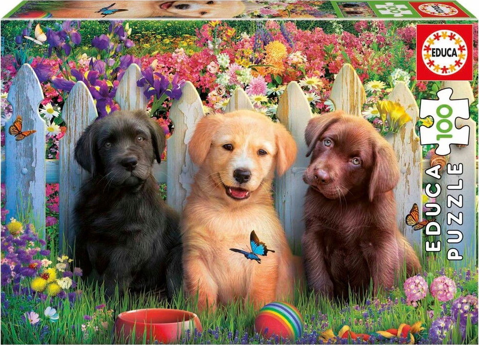 Educa - Posing Puppies Puzzle - 100 - Puslespil Med Hunde