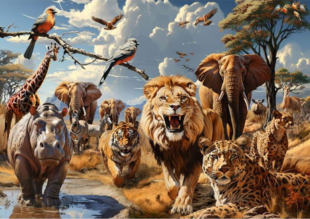 Educa - Wild Animals Puzzle - 1000 Brikker - Puslespil Med Dyr