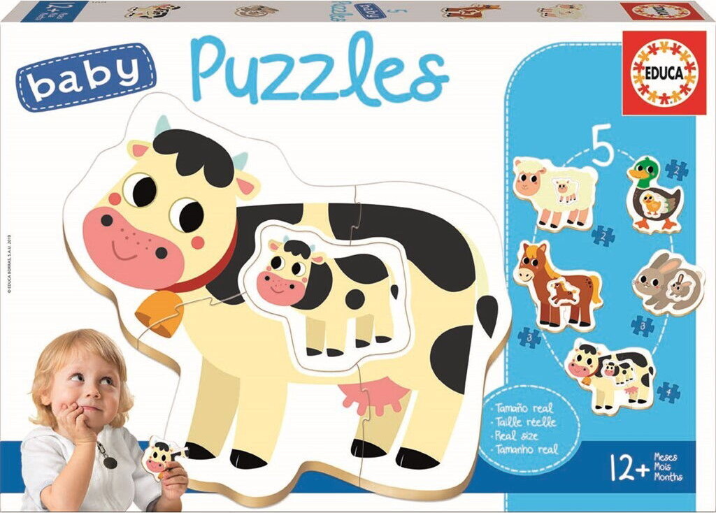 Educa - Bondegården Puslespil Med 5 Dyr