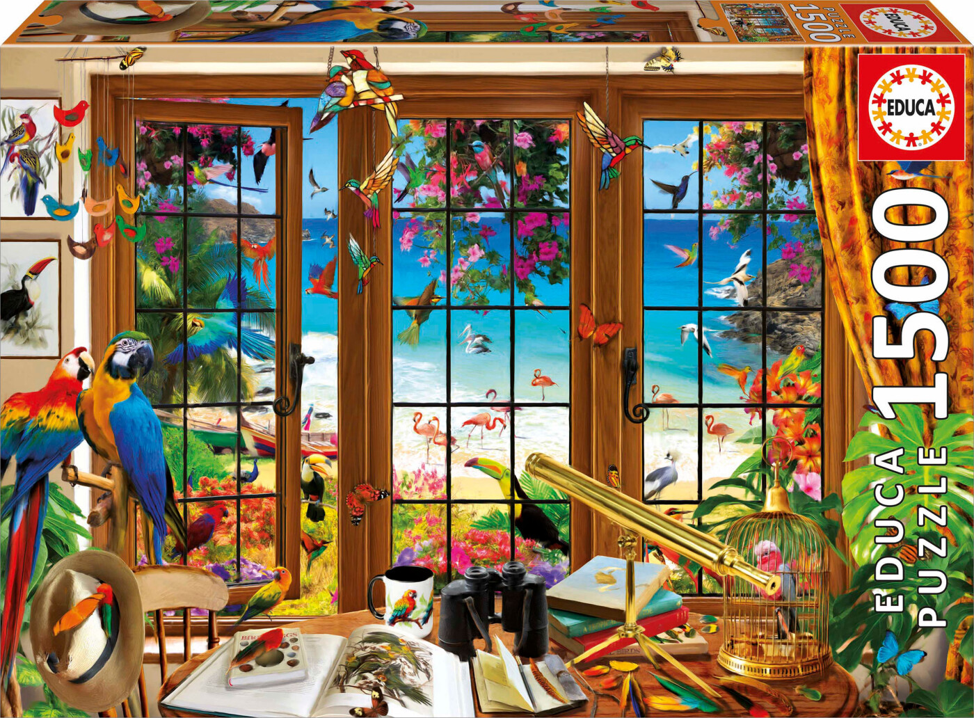 Educa - Bird Watcher's Window Puzzle - 1500 Brikker - Puslespil