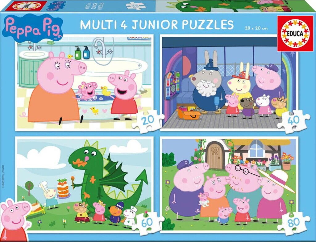 Educa - Peppa Pig - Multi 4 Junior Puzzles - 4 Gurli Gris Puslespil
