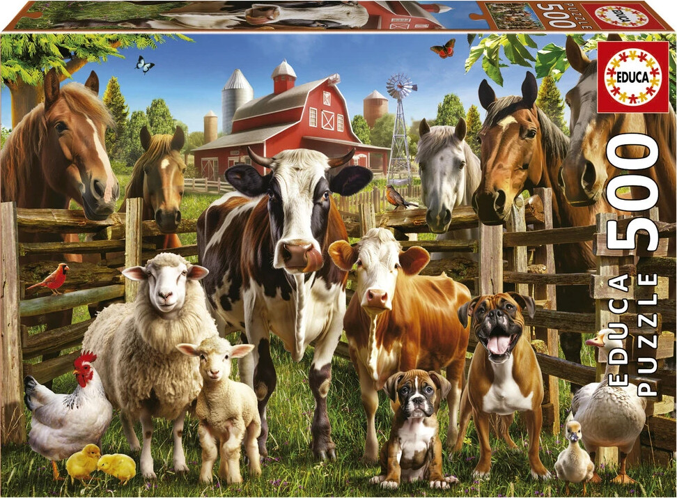 Educa - Farmyard Buddies Puzzle - 500 - Puslespil Med Dyr