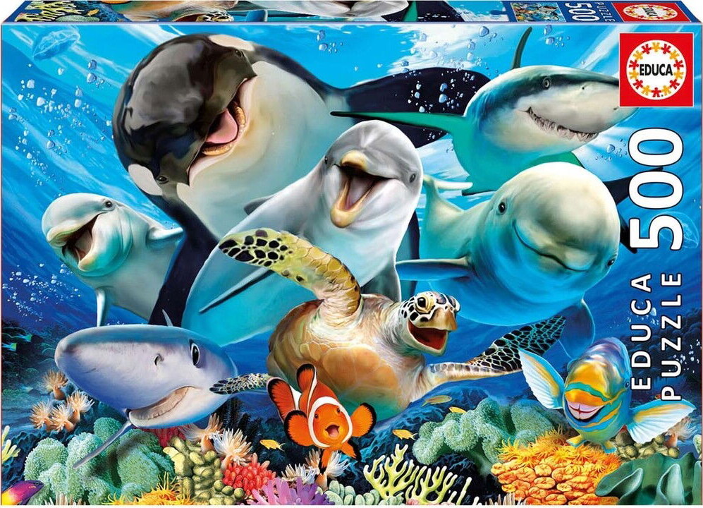 Educa - Puslespil Med 500 Brikker - Undervands-selfies