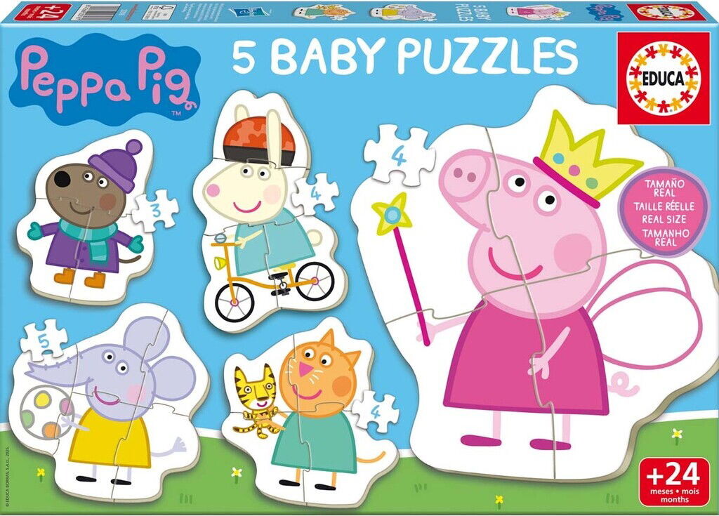 Educa - Peppa Pig - 5 Baby Puzzles - Gurli Gris Puslespil