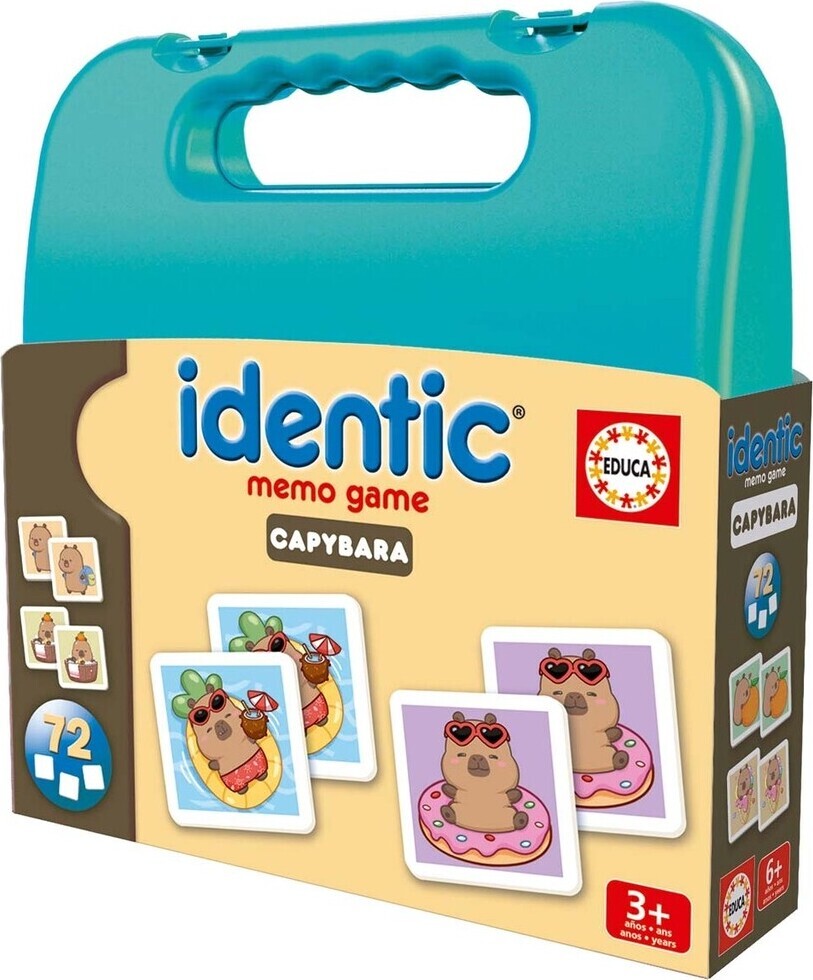 Educa - Identic Memo Game - Capybara - Huskespil Med 72 Kort