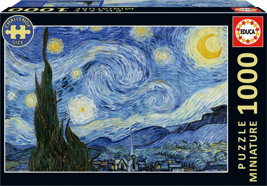 Educa - Miniature Puslespil 1000 Brikker - The Starry Night, Van Gogh