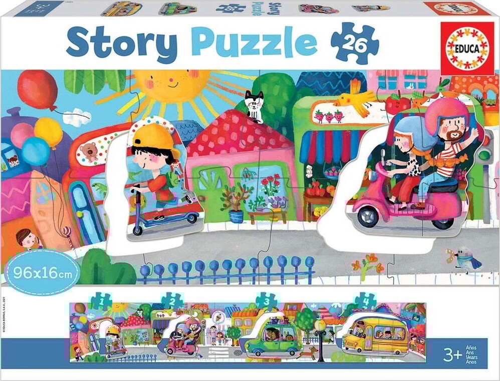 Educa - Story Puzzle, Køretøjer I Byen