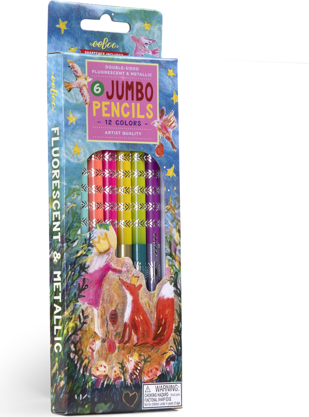 Tykke Farveblyanter - Dobbeltsidet - King Fox - 6 Stk - Eeboo