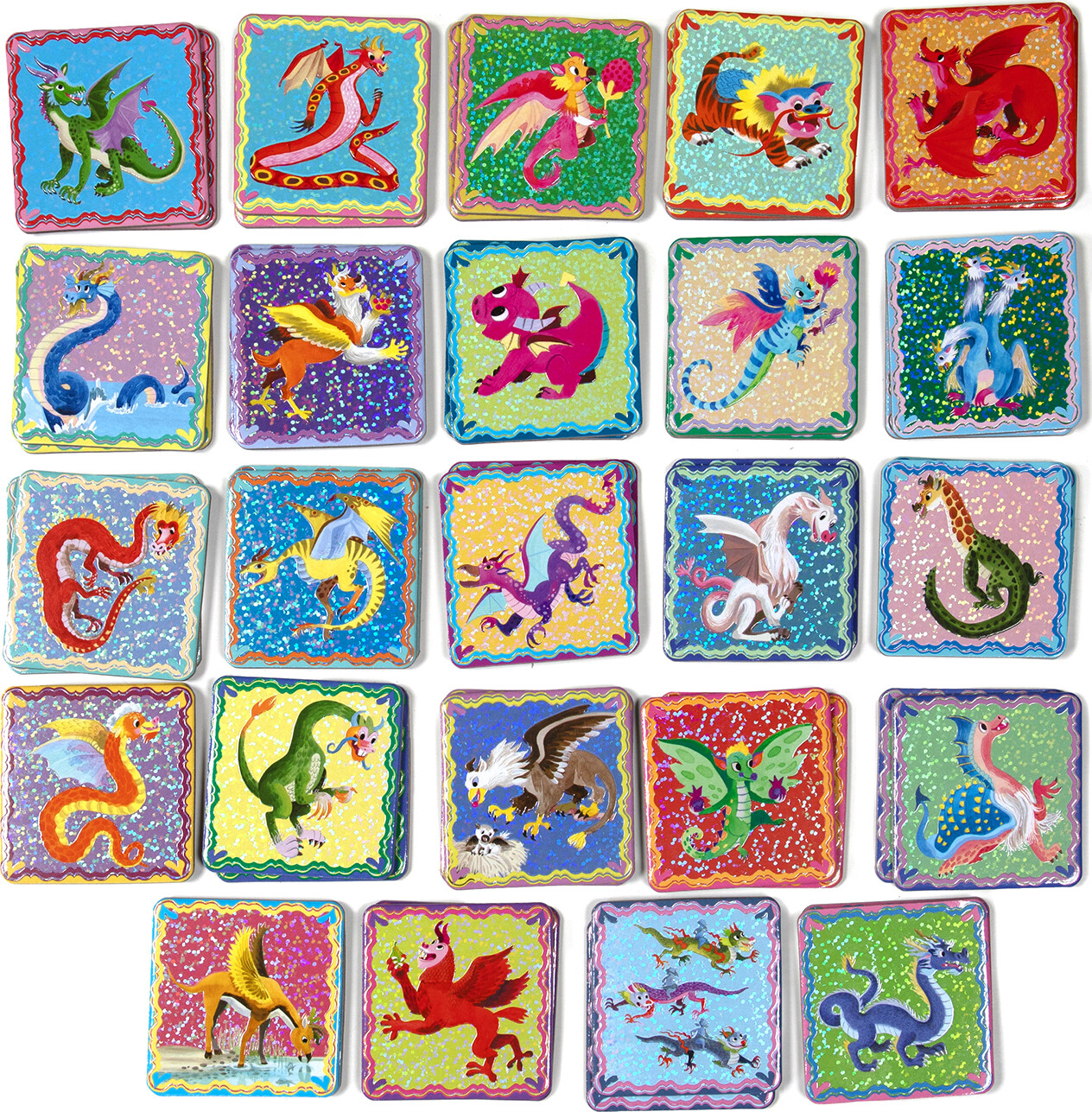 Eeboo - Shiny Dragons - Memory & Matching Game - Huskespil