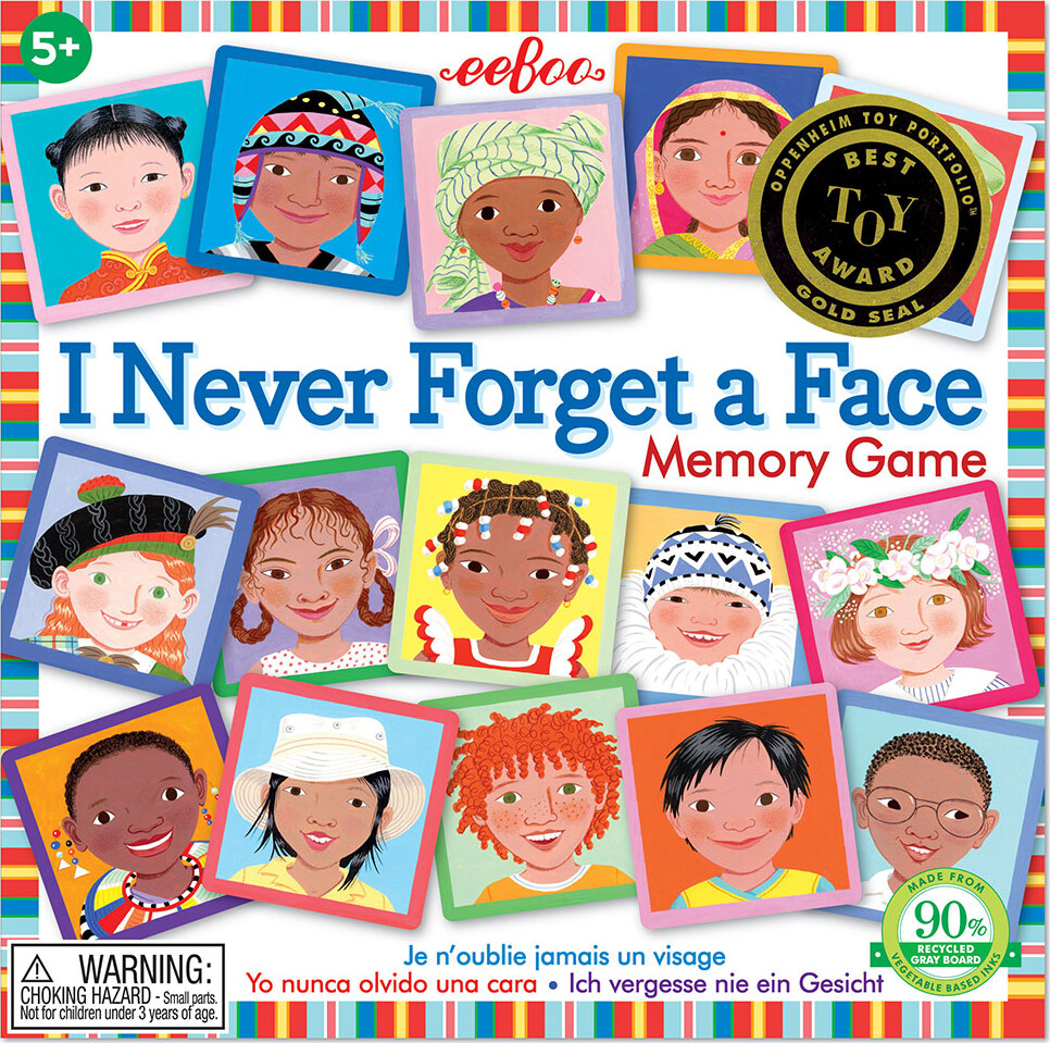 Eeboo - Memory Vendespil - Ansigter - 48 Kort