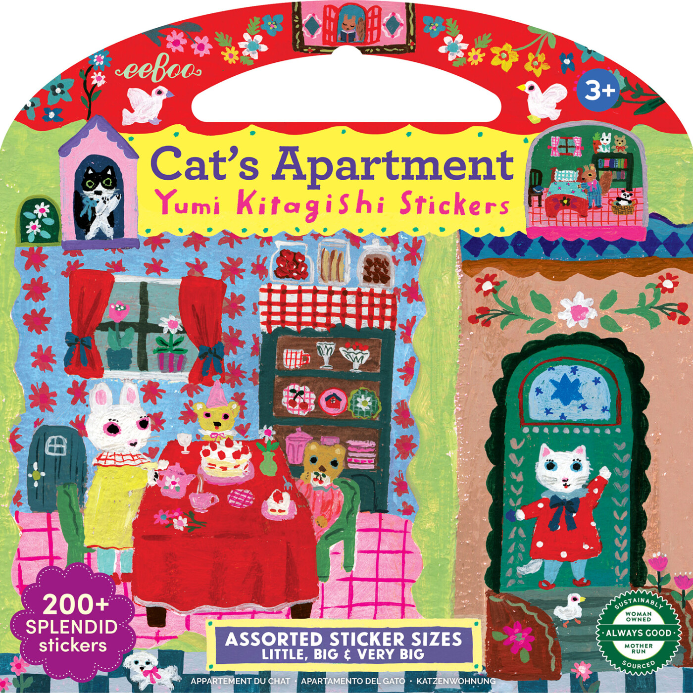 Eeboo - Klistermærker - Katte Og Venner 200 Stk