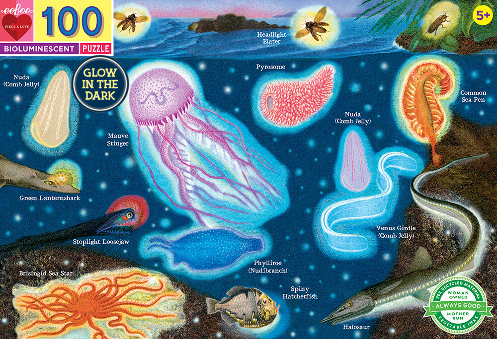 Eeboo - Puslespil 100 Brikker - Bioluminescent