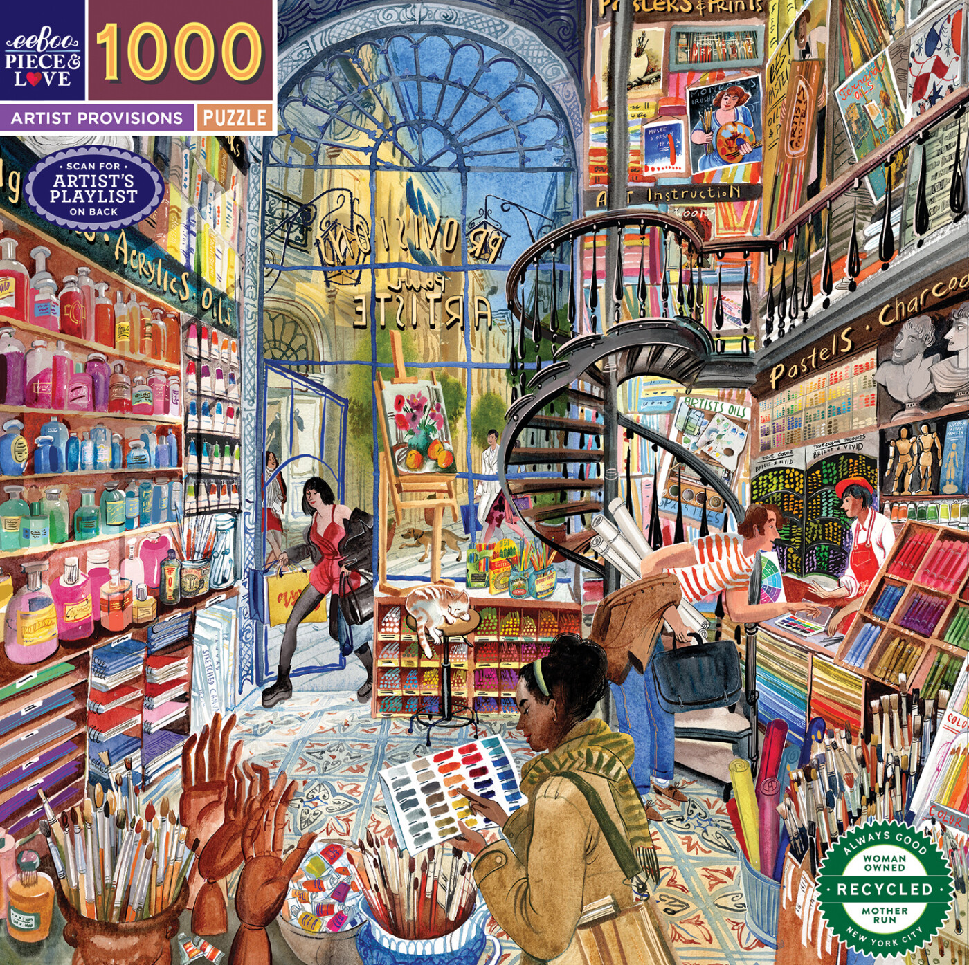Eeboo Puslespil - Artist Provisions - 1000 Brikker