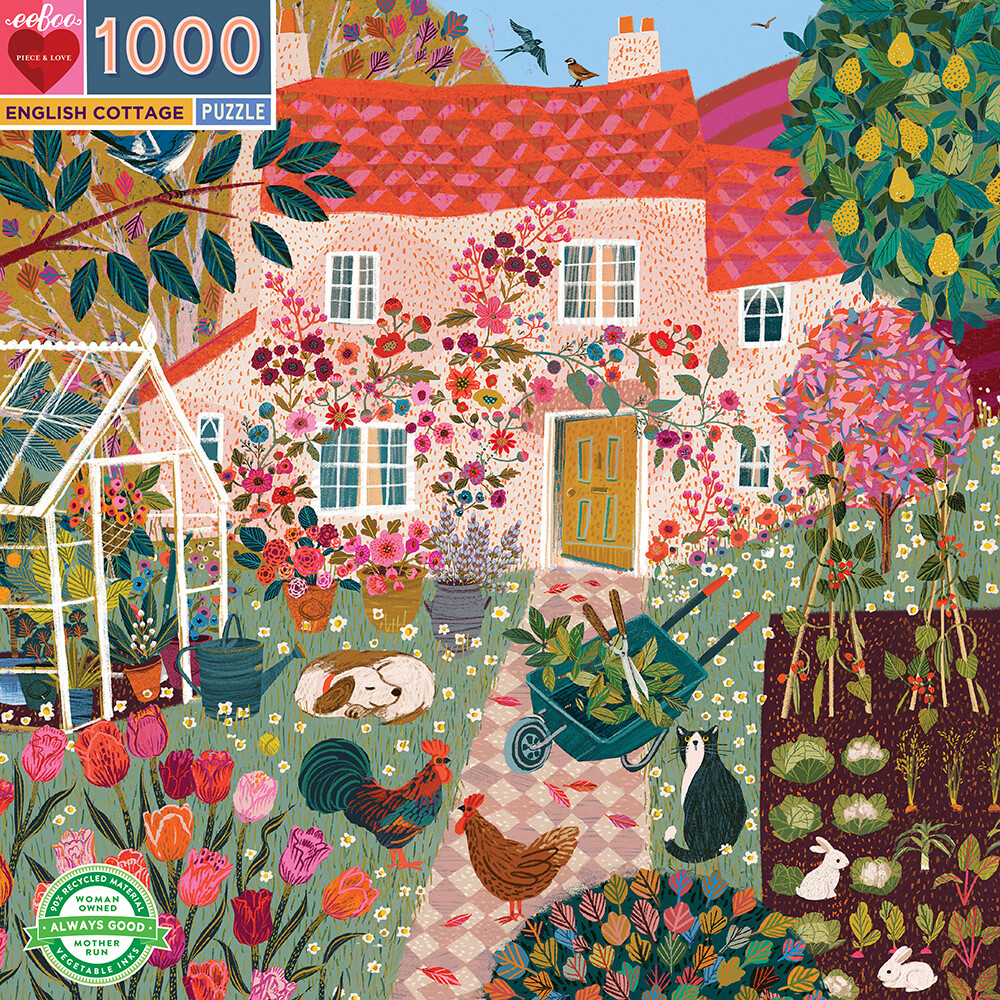 Eeboo - Puslespil 1000 Brikker - English Cottage