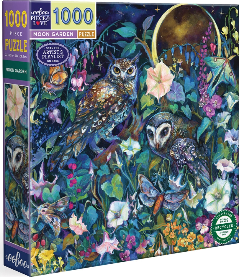 Eeboo - Puslespil - 1000 Brikker - Moon Garden