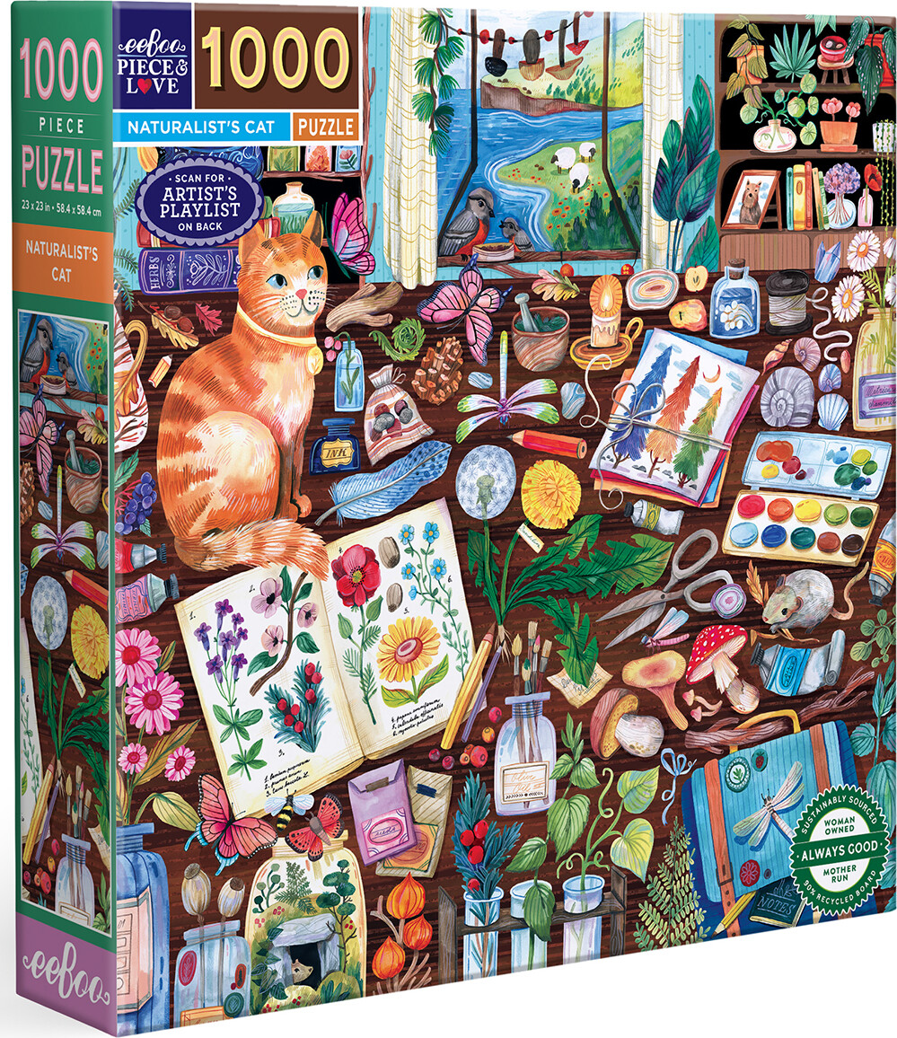 Eeboo - Naturalist's Cat - 1000 Brikker - Puslespil