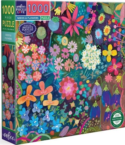 Eeboo - Puslespil - 1000 Brikker - Seeds Og Flowers
