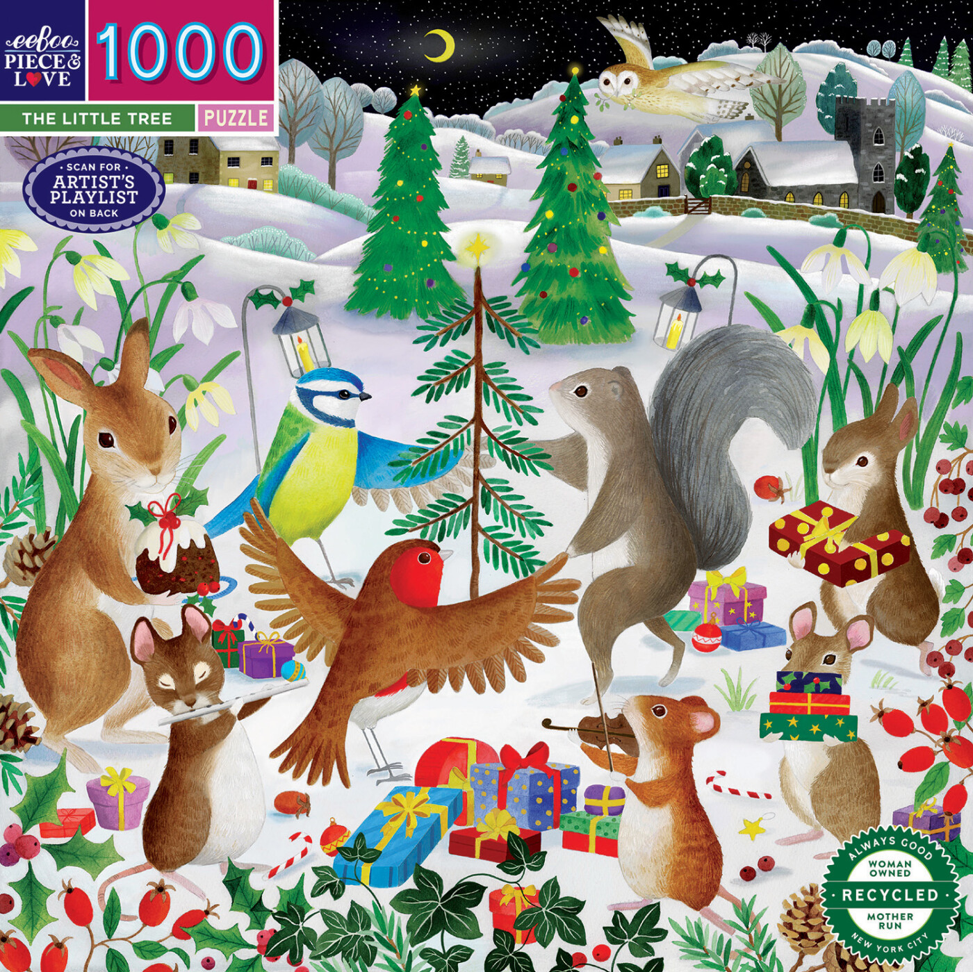 Eeboo - Puslespil 1000 Brikker - The Little Christmas Tree