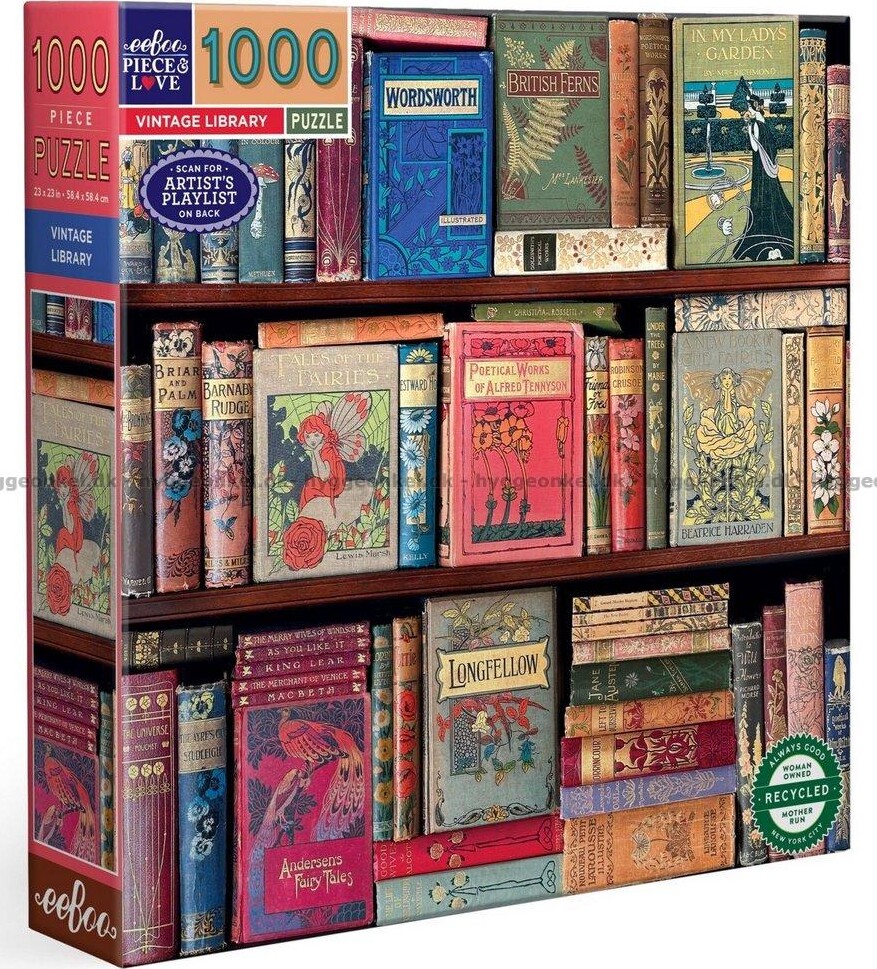 Eeboo - Puslespil 1000 Brikker - Vintage Library
