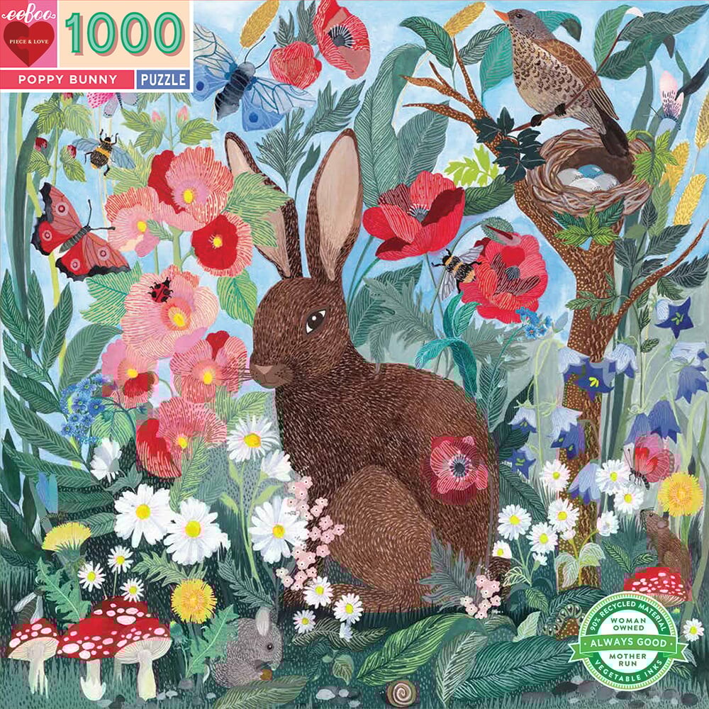 Eeboo Puslespil - 1000 Brikker - Poppy Bunny