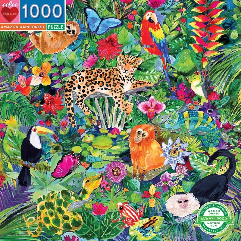 Eeboo Puslespil - 1000 Brikker - Amazon Rainforest