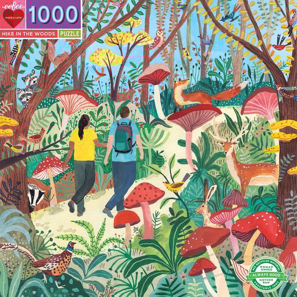 Eeboo Puslespil - 1000 Brikker - Hike In The Woods
