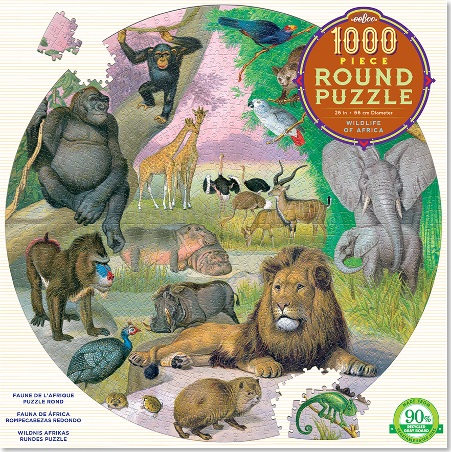 Eeboo - Rundt Puslespil 1000 Brikker - Afrika