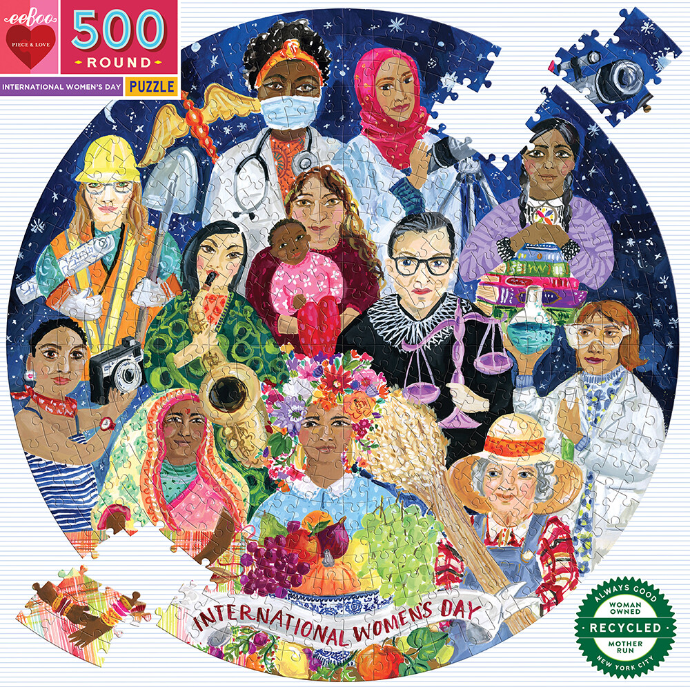 Eeboo - Puslespil - Rundt - International Women's Day - 500 Brikker
